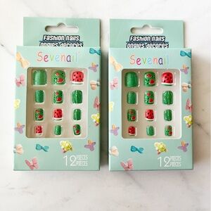 Adorable Watermelon Fashion Nail Set nail stickers (24 stickers) easy fashion